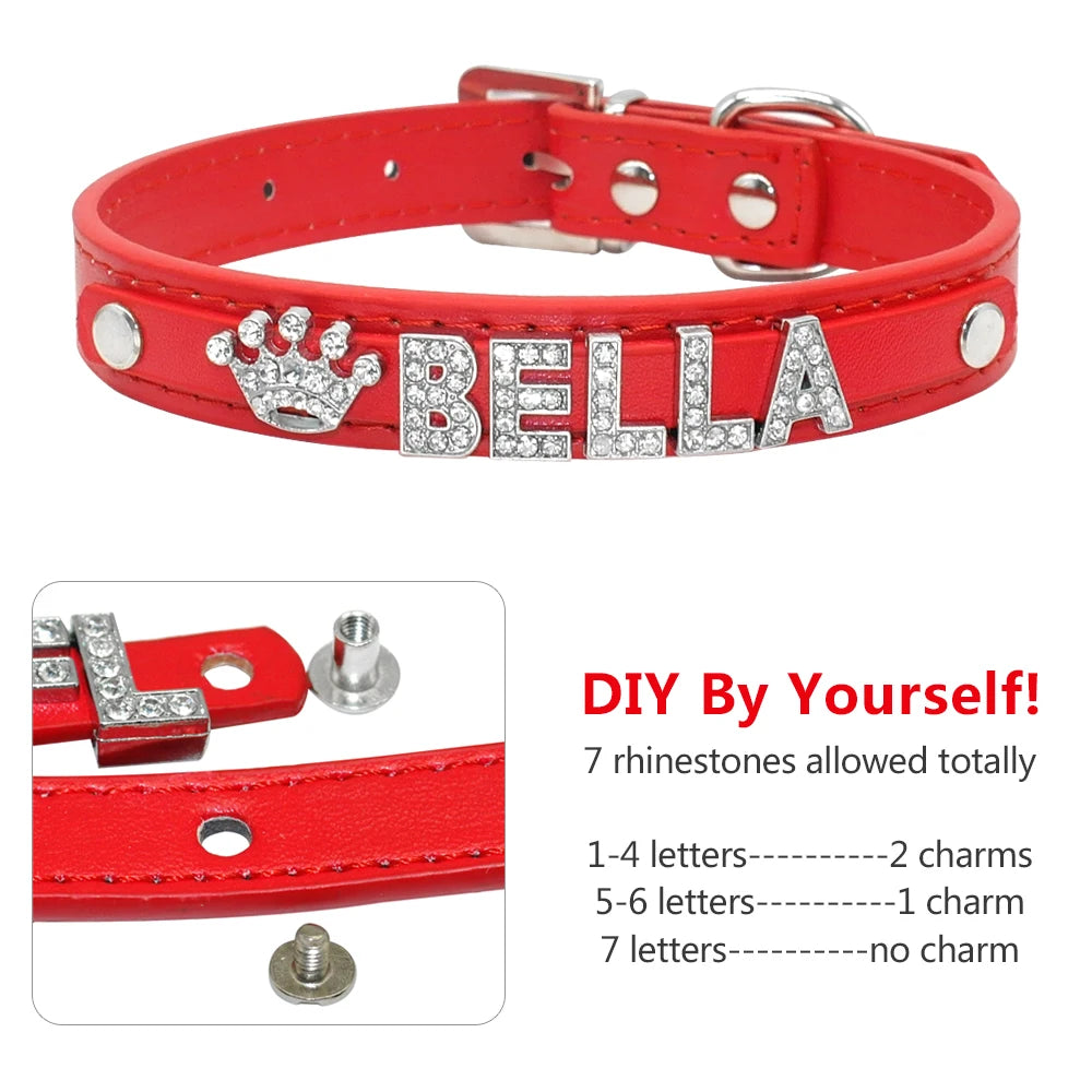 Personalized Rhinestone Dog Collar