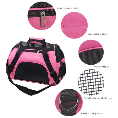 Portable Mesh Pet Carrier Bag