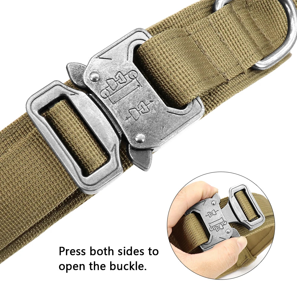 Military Tactical Dog Collar & Bungee Leash Set