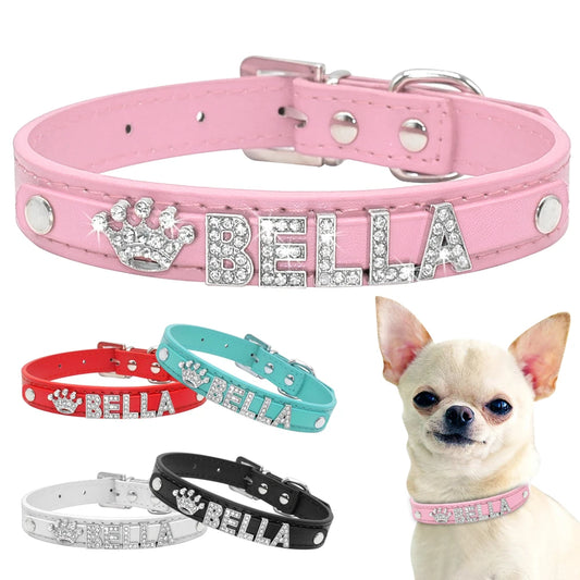 Personalized Rhinestone Dog Collar