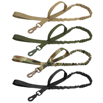 Ensemble collier tactique militaire pour chien et laisse élastique