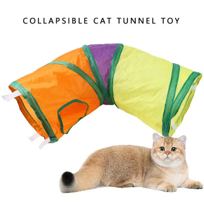 Colourful Foldable Cat Tunnel Toy