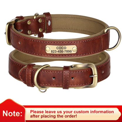 Personalized Leather Dog Collar