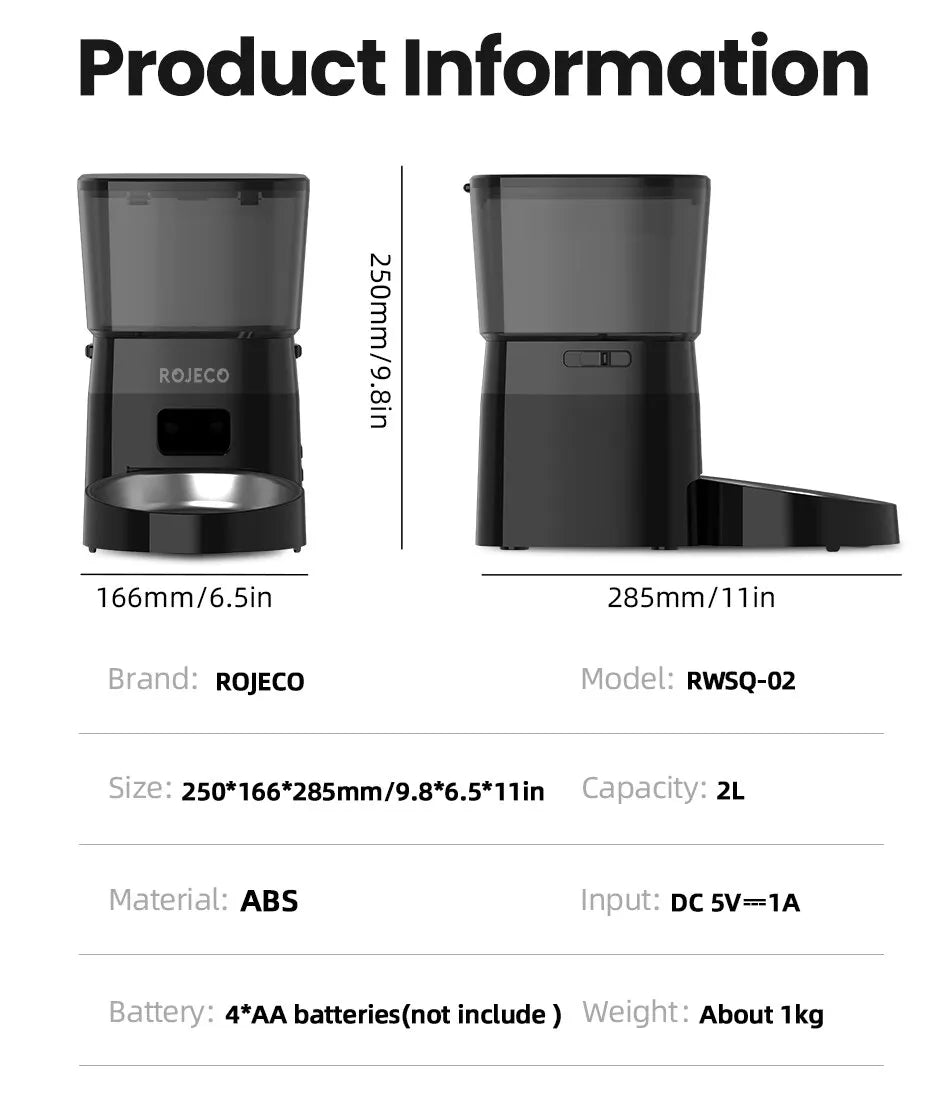 ROJECO PetFeed: Auto Feeder & Smart Control