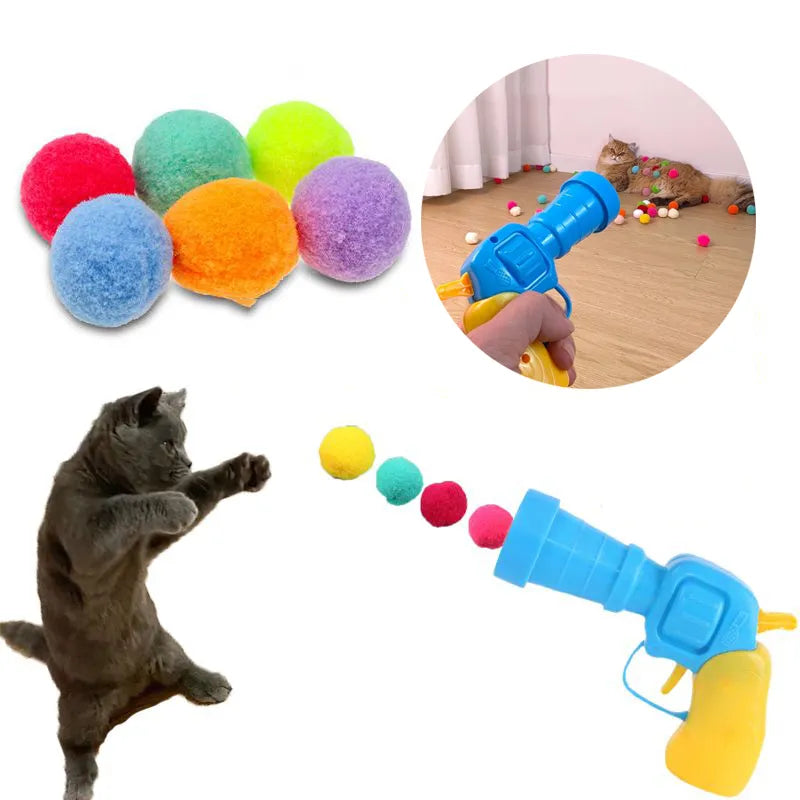 Pistolet de tir à balle en peluche pour chat