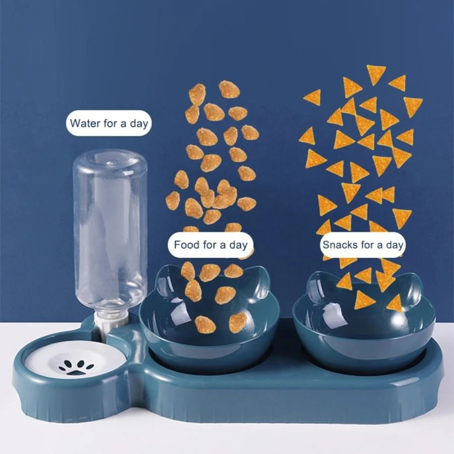 Pet Duo Feeder: Automatic Food & Water Bowl