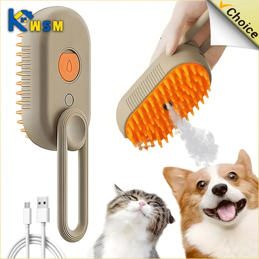 Brosse de massage pour animaux de compagnie avec vapeur électrique