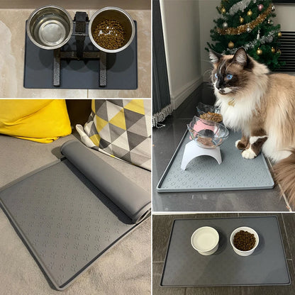 Tapis de nourriture imperméable pour animaux de compagnie