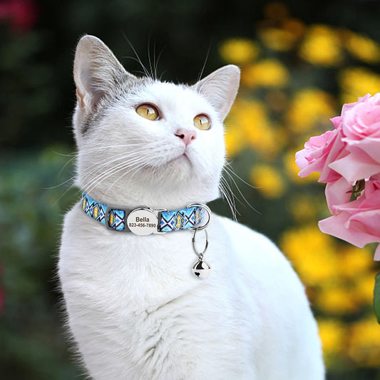 Collier de chat personnalisé imprimé