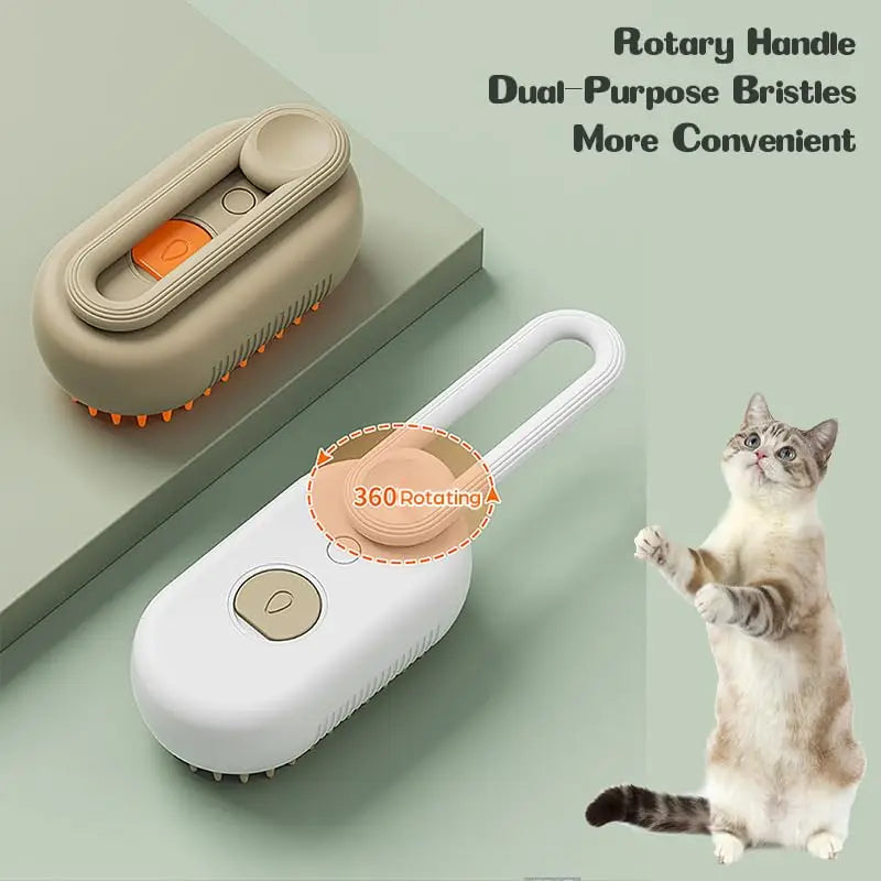 Pet Massage Brush with Electric Steam