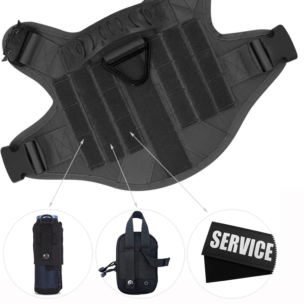 Tactical Dog Harness, Leash, Collar, and Accessories Set