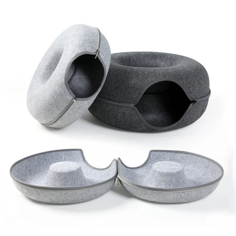 Foldable Donut Cat Bed & Tunnel