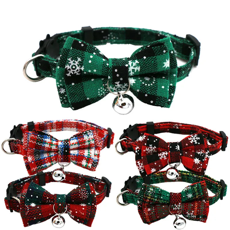 Christmas Pet Bow Collar