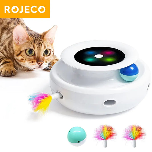 Jouet automatique de chat de boule d'amusement de plume