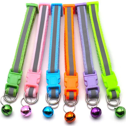 Colorful Reflective Pet Collar with Bell