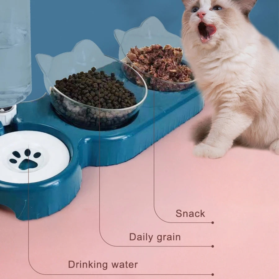 Mangeoire Pet Duo : Bol automatique de nourriture et d'eau