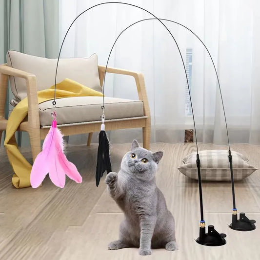 Jouet interactif de baguette de plumes de chats