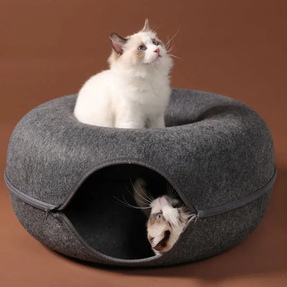 Foldable Donut Cat Bed & Tunnel