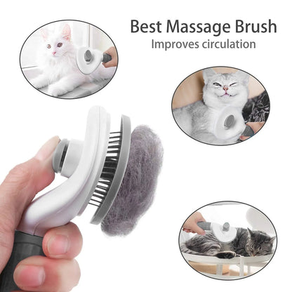 Self-Cleaning Pet Hair Remover Brush