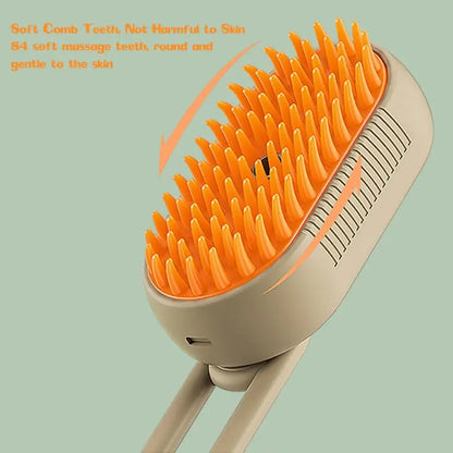 Pet Massage Brush with Electric Steam