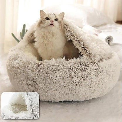 Soft Plush Cat Bed with Cover