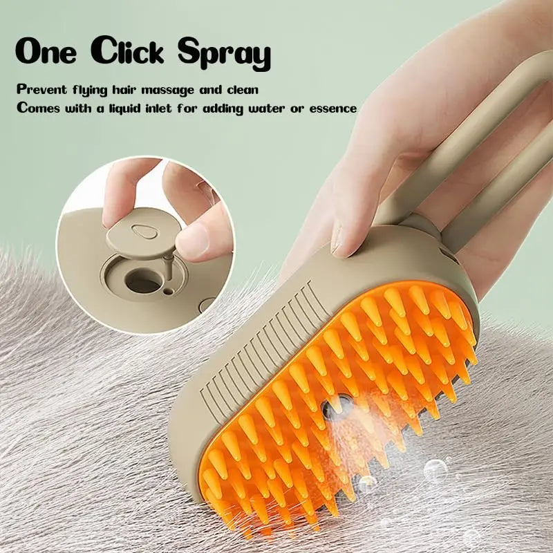 Pet Massage Brush with Electric Steam