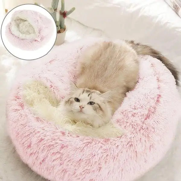 Soft Plush Cat Bed with Cover