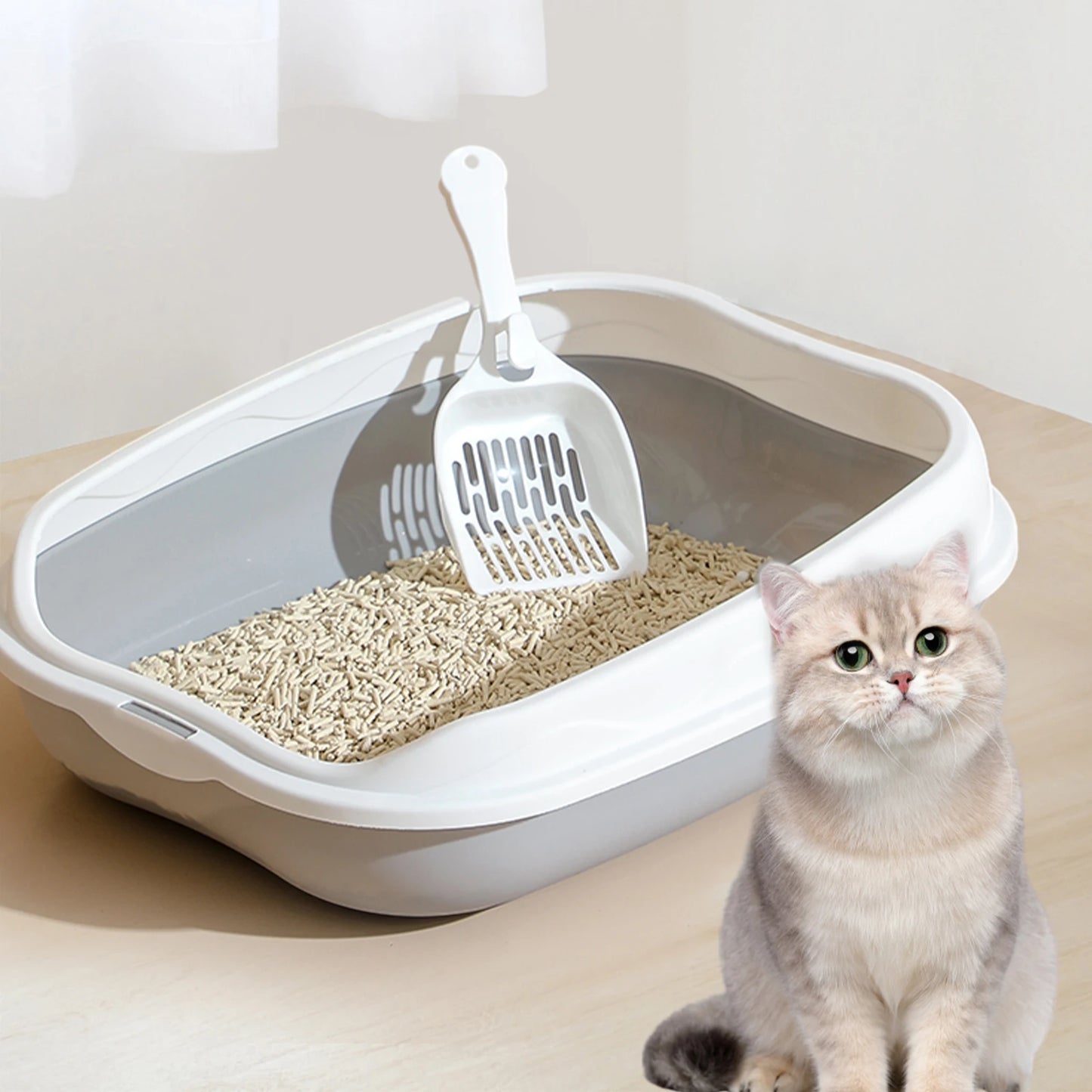 Portable Semi-Closed Cat Litter Box