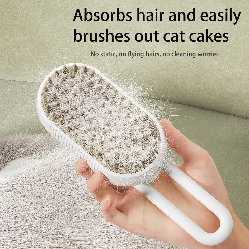 Pet Massage Brush with Electric Steam